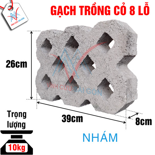 Gạch trồng cỏ 8 lỗ nhám