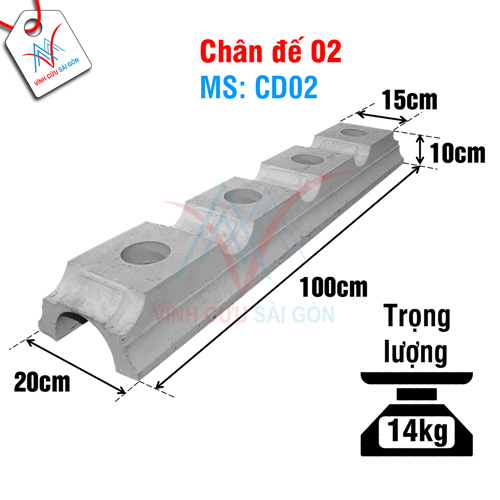 Kích thước của Chân đế 02 (Mã CD02). Kích thước của Chân đế 02 (Mã CD02).