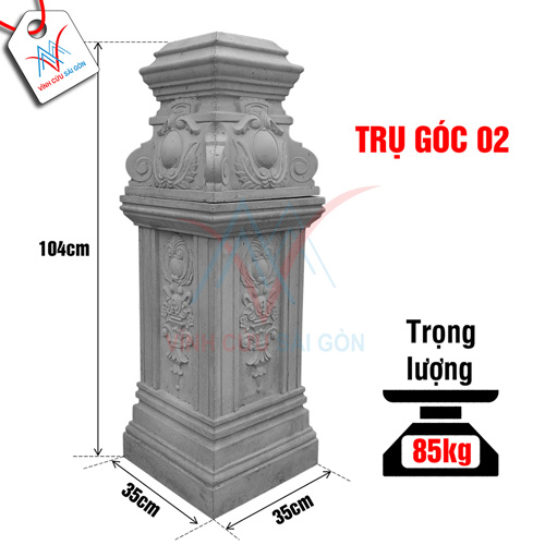 Kích thước của Trụ góc 02.