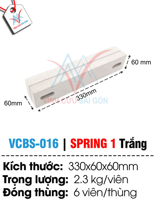 Bông gió VCBS-016 trắng (330x60x60 mm)